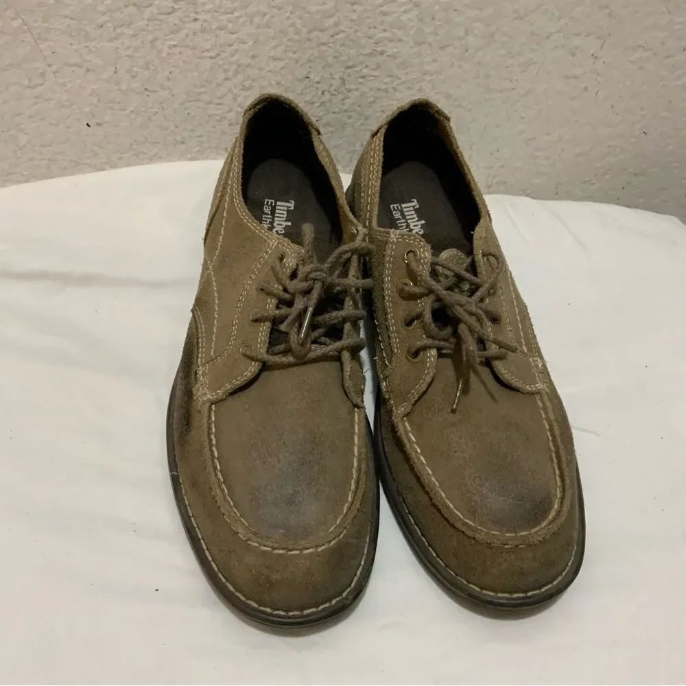 Timberland EarthKeepers 3311A Taupe Suede Moc Toe Loafers Oxfords Shoes Men's 8